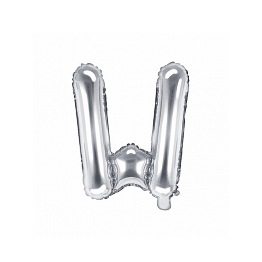 1 ballon XS - Letter W - Zilver