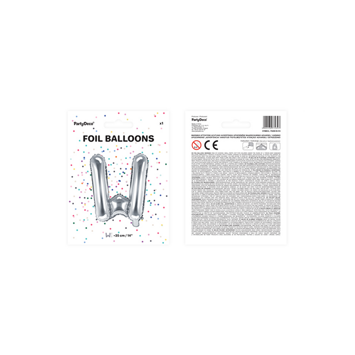 1 ballon XS - Lettre W - Argent