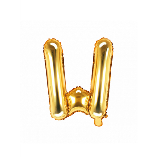 1 Ballon XS - Letter W - Goud