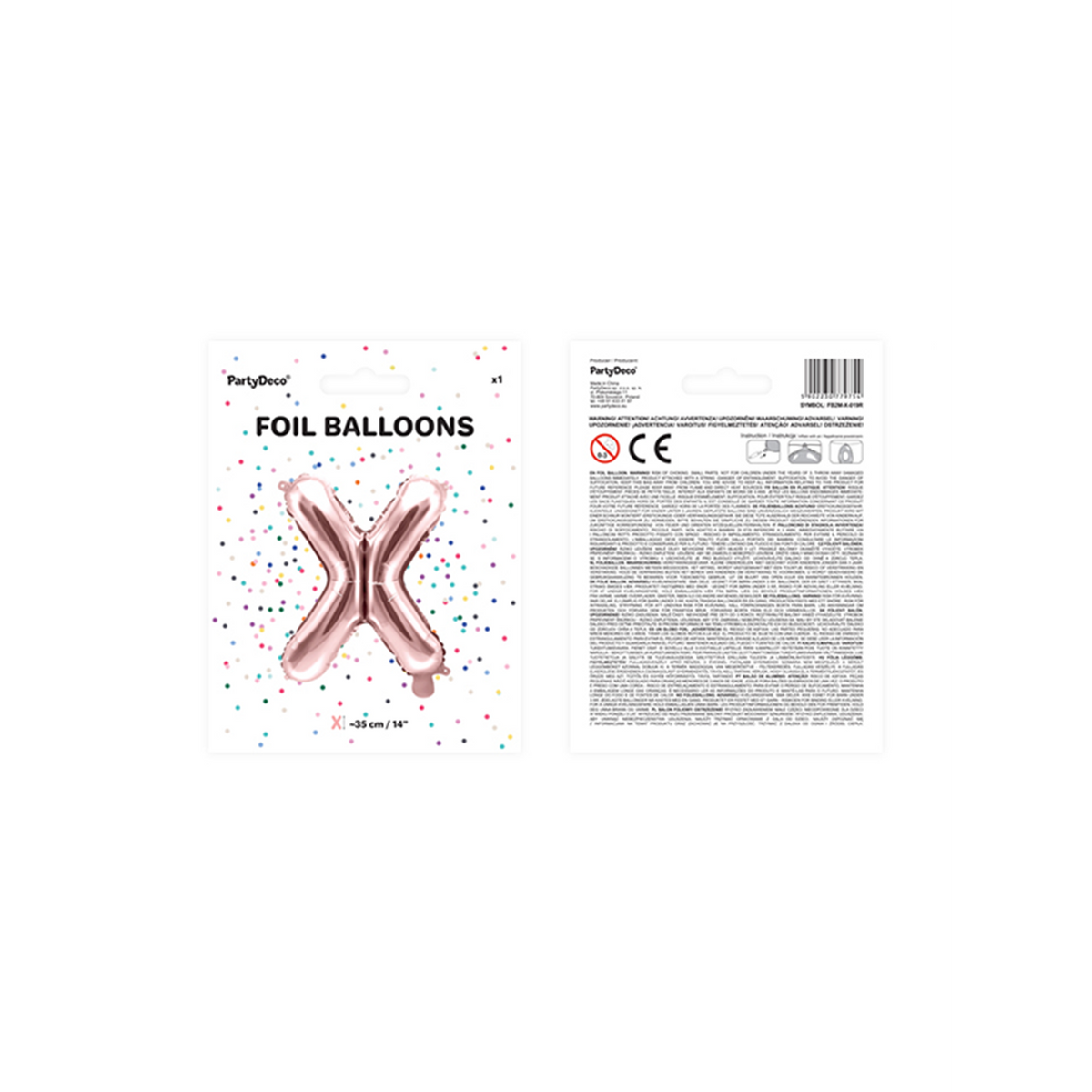 1 Ballon XS - Lettre X - Rose doré