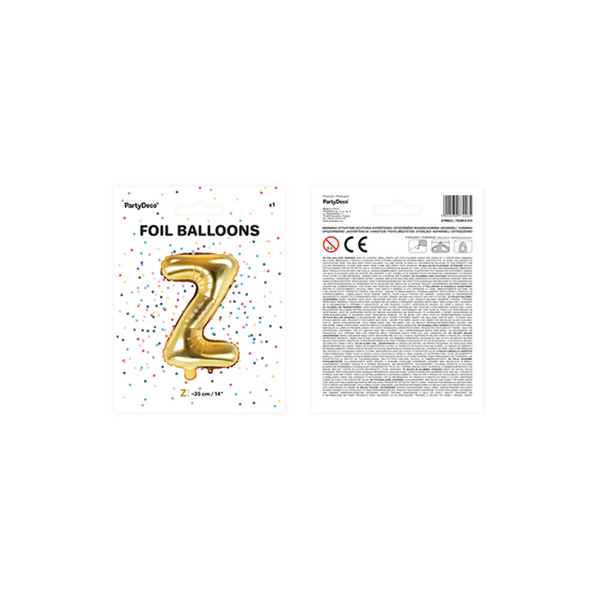 1 ballon XS - Lettre Z - Or