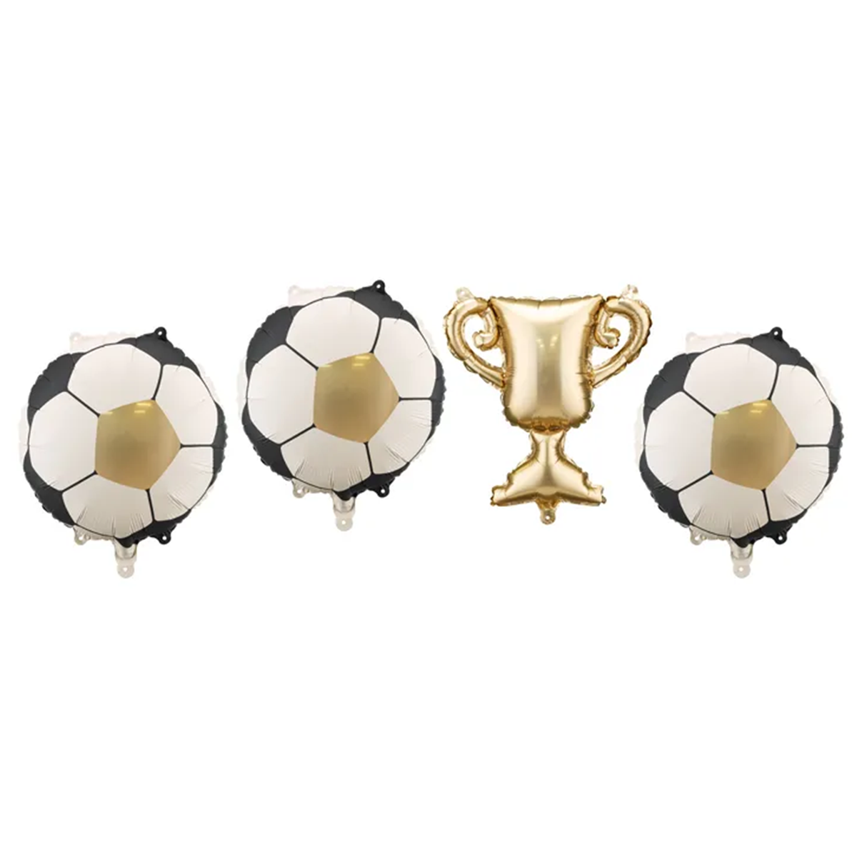 4 ballons en aluminium pour guirlandes - football et trophée