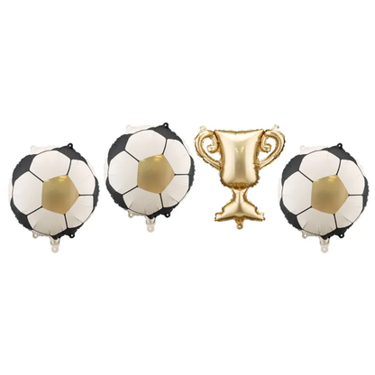 4 ballons en aluminium pour guirlandes - football et trophée