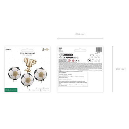4 ballons en aluminium pour guirlandes - football et trophée