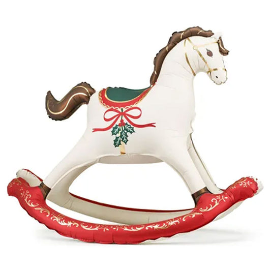 1 ballon – Cheval à bascule de Noël