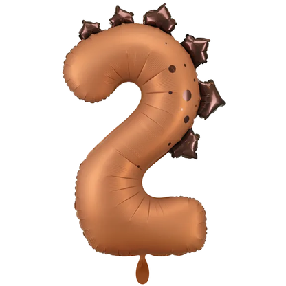 1 Ballon XXL - Cijfer 2 - Dinosaurus
