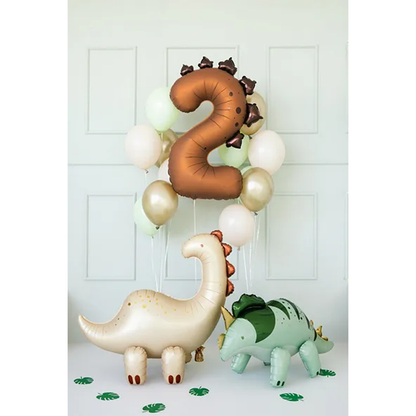 1 Ballon XXL - Cijfer 2 - Dinosaurus