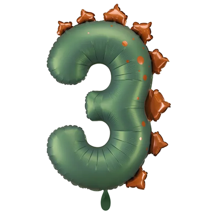 1 ballon XXL - chiffre 3 - dinosaure
