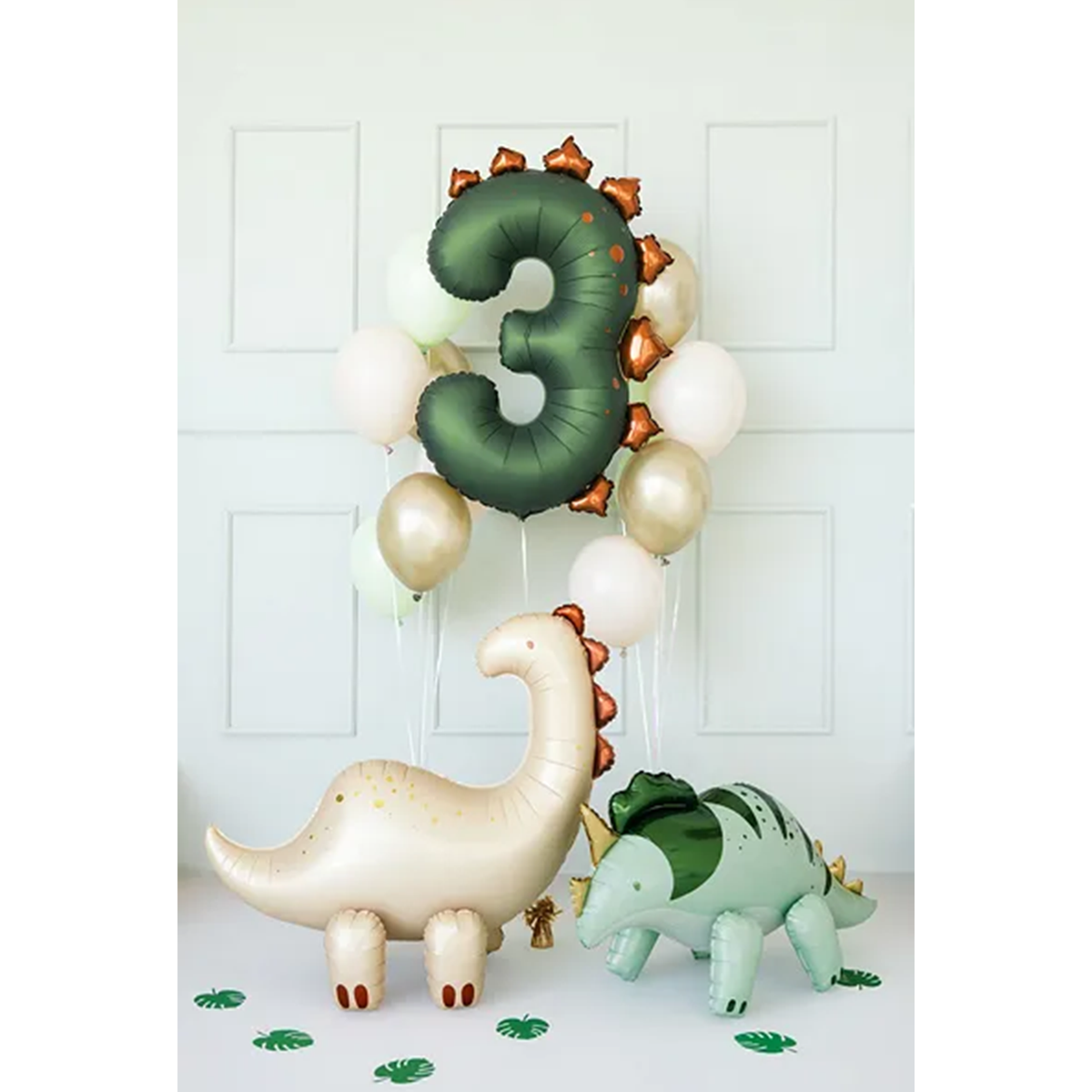 1 ballon XXL - chiffre 3 - dinosaure