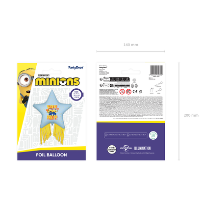 1 ballon étoile XXL avec des guirlandes à pampilles - Minions