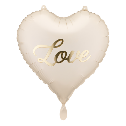 1 Ballon - Cœur Amour - Crème