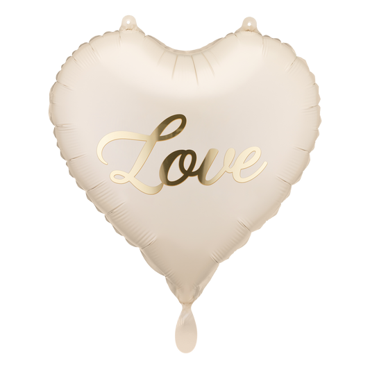1 Ballon - Cœur Amour - Crème