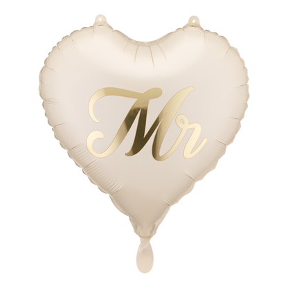 2 Ballons - MR et MRS - Crème