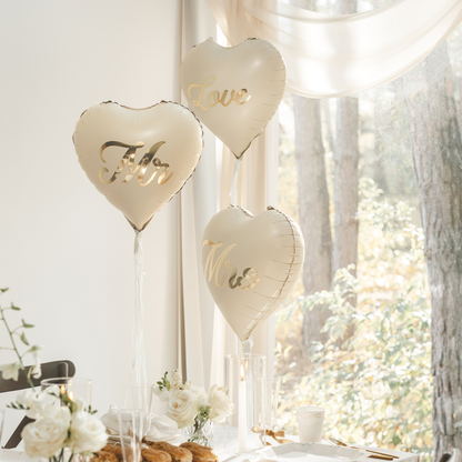 2 Ballons - MR et MRS - Crème