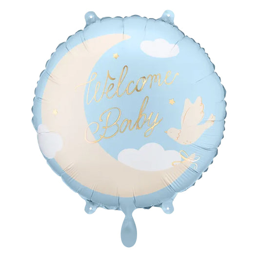 1 Ballon - Welcome Baby - Lichtblauw