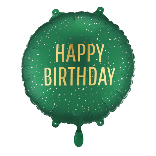 1 Ballon - Happy Birthday - Donkergroen