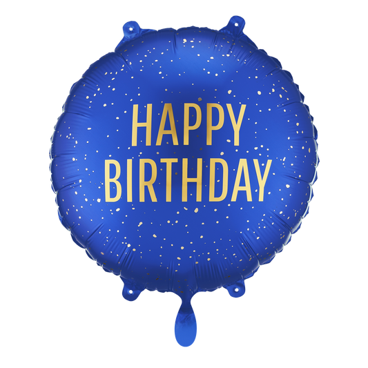 1 ballon - Happy Birthday - marineblauw