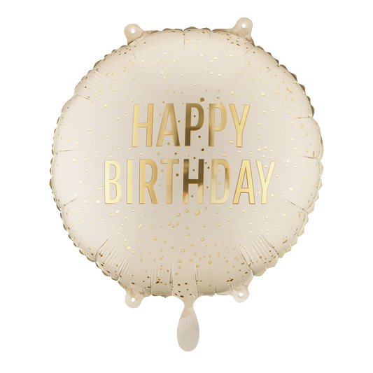 1 Ballon - Happy Birthday Crème