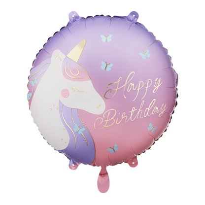 1 Ballon - Joyeux Anniversaire - Licorne