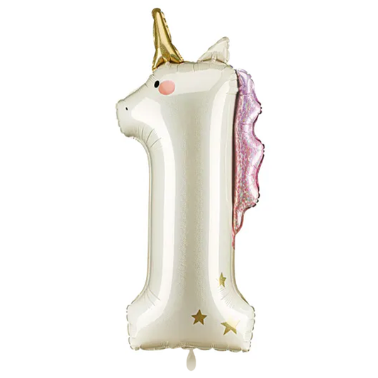 1 Ballon géant - Chiffre 1 - Licorne