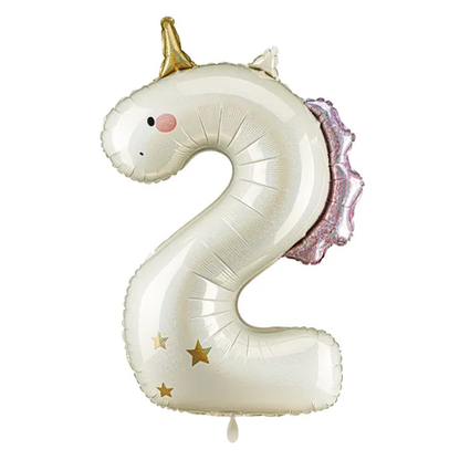 1 Ballon XXL - Chiffre 2 - Licorne