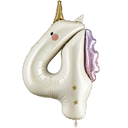 1 Ballon XXL - Chiffre 4 - Licorne