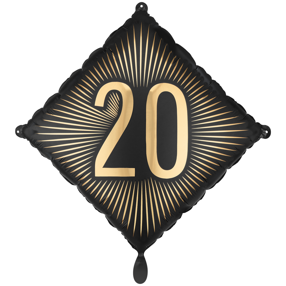 1 Ballon - Noir - Or Anniversaire 20