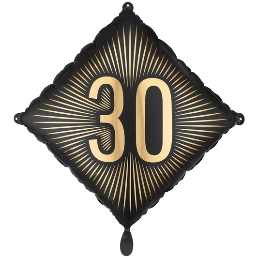 1 ballon - zwart - goud Verjaardag 30