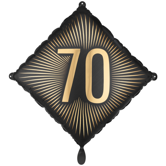 1 Ballon - Zwart - Goud Verjaardag 70