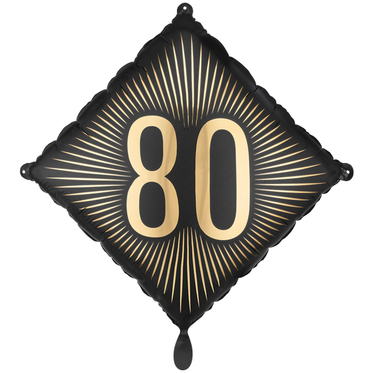 1 Ballon - Zwart - Goud Verjaardag 80