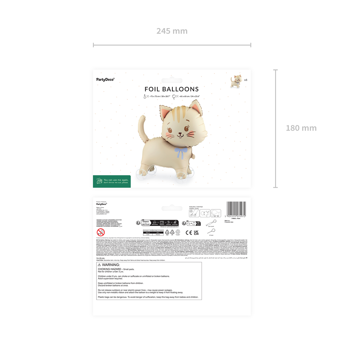 1 ballon XXL - Chat sur roulettes