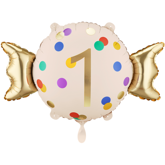 1 ballon - cijfer 1 - snoepje