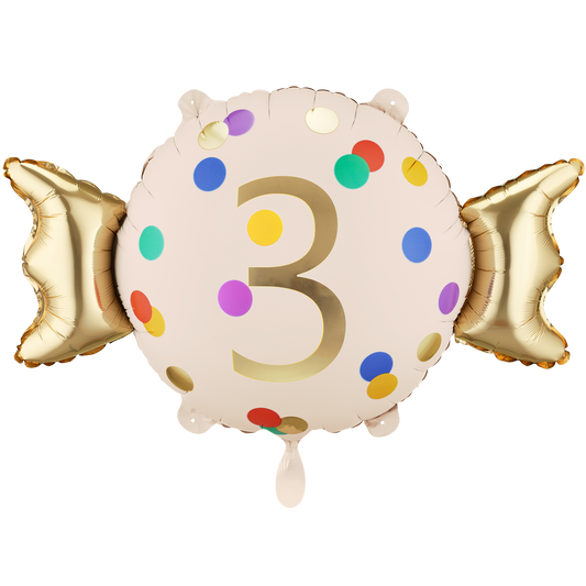 1 ballon - cijfer 3 - snoep
