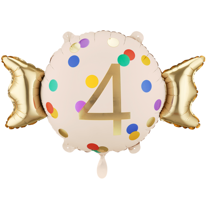 1 ballon - chiffre 4 - bonbon
