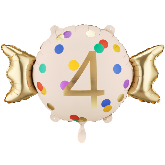 1 Ballon - Cijfer 4 - Snoep