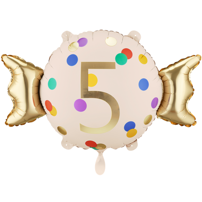 1 ballon - chiffre 5 - bonbon