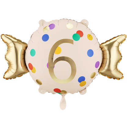 1 Ballon - Cijfer 6 - Snoepje
