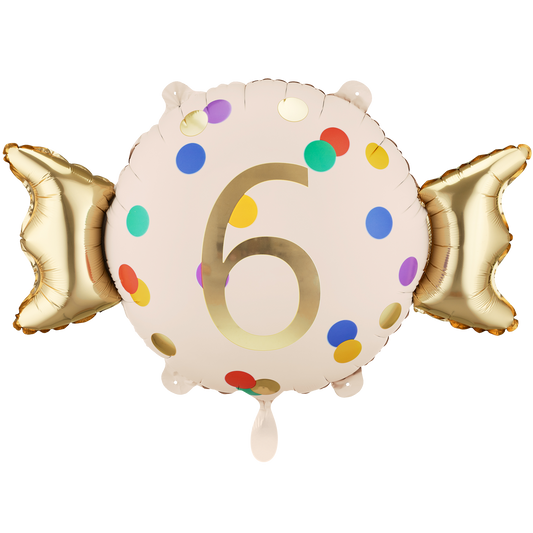 1 Ballon - Cijfer 6 - Snoepje