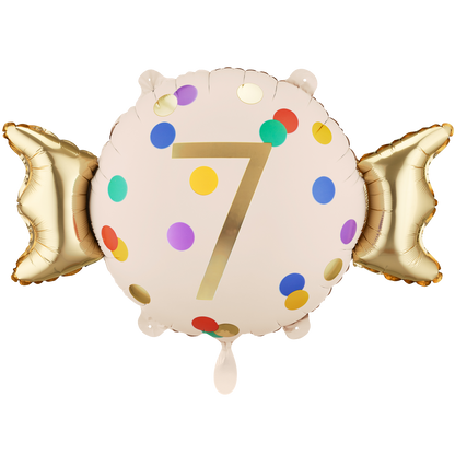 1 ballon - chiffre 7 - bonbon