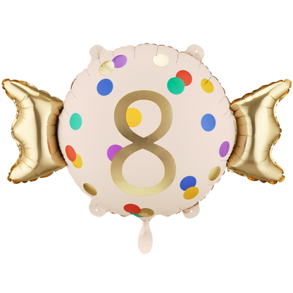 1 ballon - getal 8 - snoep