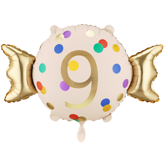 1 ballon - cijfer 9 - snoep