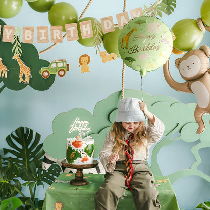 1 ballon - Joyeux Anniversaire - Safari
