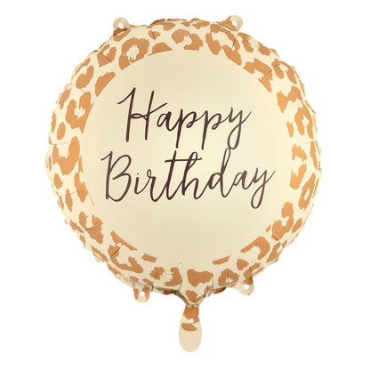 1 Ballon - Happy Birthday - Imprimé léopard