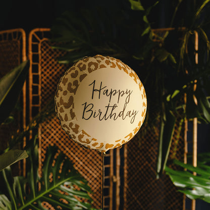 1 Ballon - Happy Birthday - Imprimé léopard