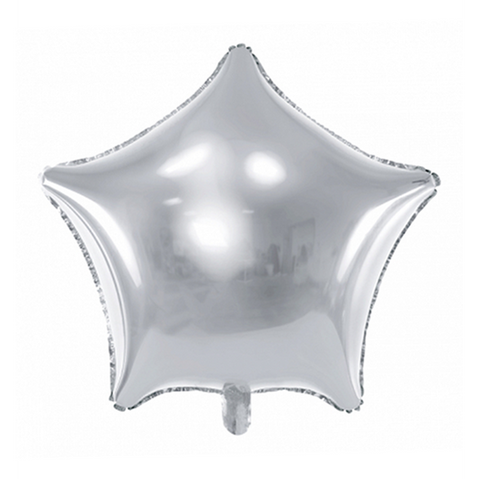1 ballon - ster - zilver