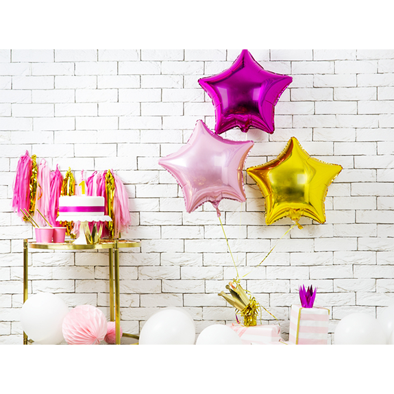 1 ballon - étoile - rose