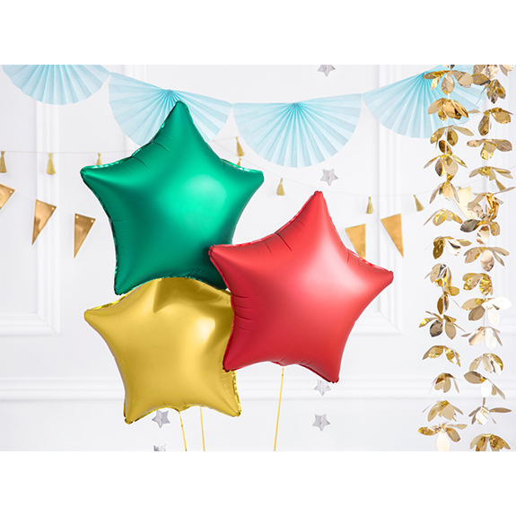1 Ballon - Ster - Satijn - Rood