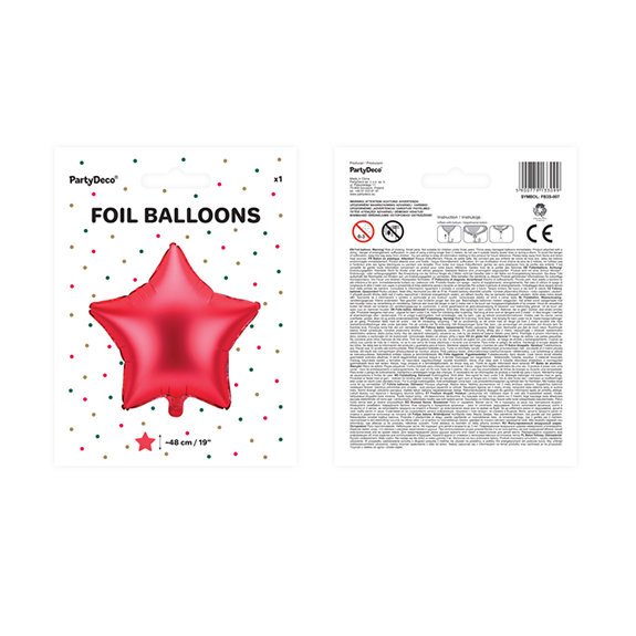 1 Ballon - Ster - Satijn - Rood