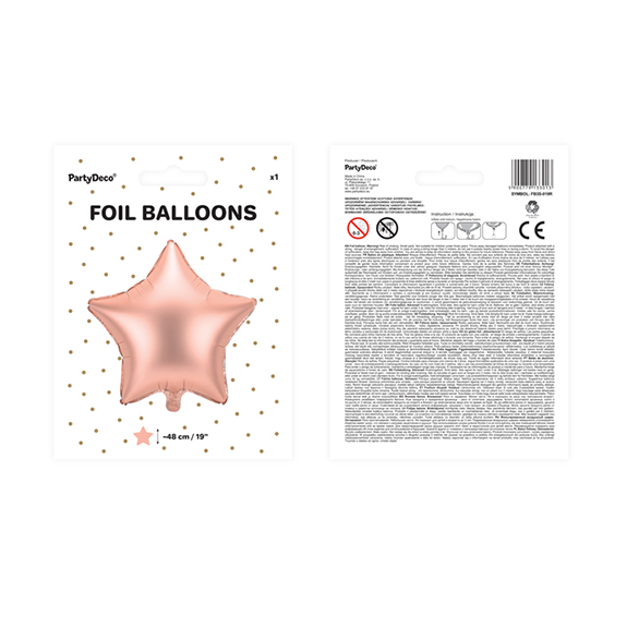 1 Ballon - Ster - Satijn - Roségoud