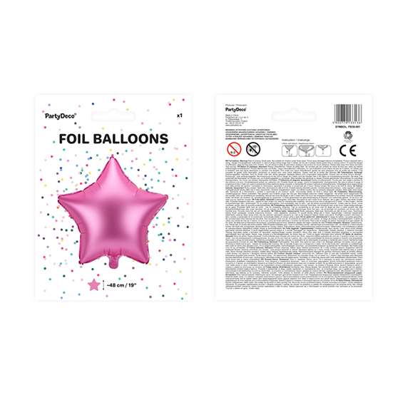 1 ballon - ster - satijn - roze